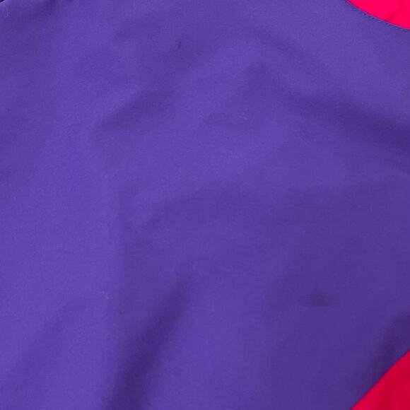 Vintage 80s Two Tone Color Block Top Retro Pink and Purple - Picture 5 of 7